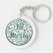 Modern Be Marry Kerstmis Ronde Mandela Sleutelhanger (Achterkant)