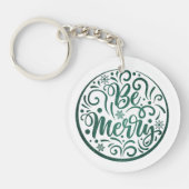 Modern Be Marry Kerstmis Ronde Mandela Sleutelhanger (Voorkant)