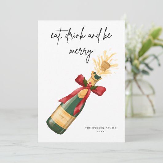 Modern Be Merry Christmas Wenskaart Kaart (Staand voorkant)