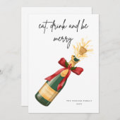 Modern Be Merry Christmas Wenskaart Kaart (Voorkant / Achterkant)