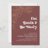 Modern Be Merry Kerstparty Uitnodiging (Voorkant)