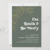 Modern Be Merry Kerstparty Uitnodiging (Voorkant)