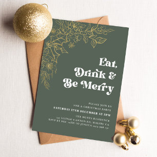 Modern Be Merry Kerstparty Uitnodiging