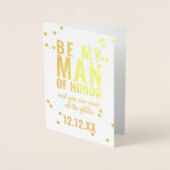 Modern Be My Man of Honor Voorstel Groomsman Kaart (Voorkant)