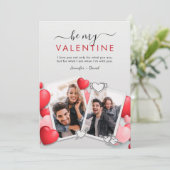Modern Be my Valentijn Foto Vakantie Kaart (Staand voorkant)