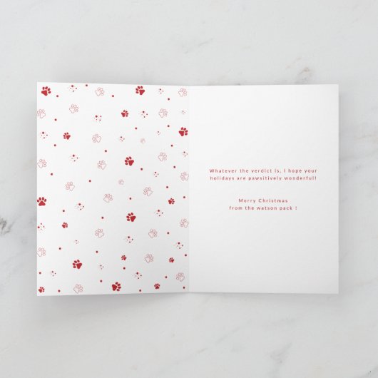 Modern Be Woofy Funny Dog Photo Christmas Folded Feestdagen Kaart (Binnen)