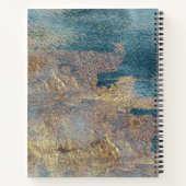 Modern Beach Abstract Blauw & Goud Journal Notitieboek (Achterkant)