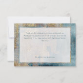 Modern Beach Abstract Blauwgroen & Gold Weddenscha Bedankkaart (Achterkant)
