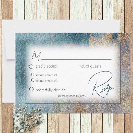 Modern Beach Abstract Wedding Response Kaart