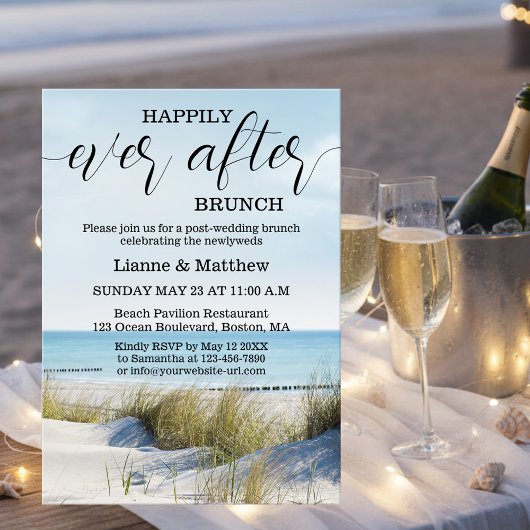 Modern Beach and Dunes Wedding Brunch Kaart