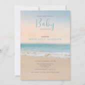 Modern Beach Baby shower Genderneutraal Kaart (Voorkant)