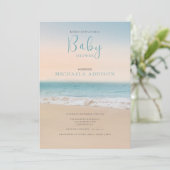 Modern Beach Baby shower Genderneutraal Kaart (Staand voorkant)