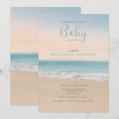Modern Beach Baby shower Genderneutraal Kaart (Voorkant / Achterkant)