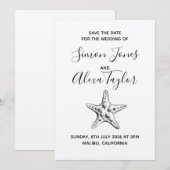 Modern Beach bestemming bruiloft opslaan van de da Save The Date (Voorkant / Achterkant)