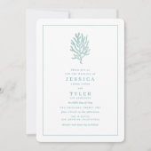 Modern Beach Blauwgroen koraal kusthuwelijk Kaart (Voorkant)