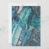 Modern Beach Blauwgroen marmer Geometric Wedding Kaart (Achterkant)