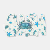 Modern Beach Blue Crab Zeepaardje Party Bedankdoosjes (Uitgevouwen)