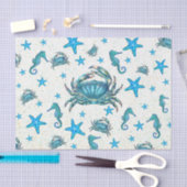 Modern Beach Blue Crab Zeepaardje Party Tissuepapier (Craft)