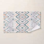 Modern Beach Boho Blauwgroen Peach Grey Waterverf Bad Handdoek (Handdoek)