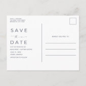 Modern Beach Bruiloft Budget Save the Date Aankondigingskaart (Achterkant)