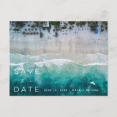 Modern Beach Bruiloft Budget Save the Date Aankondigingskaart (Voorkant)
