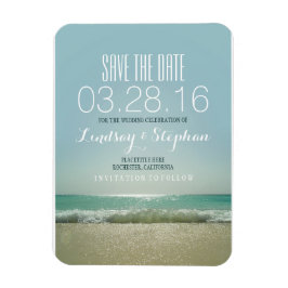 Modern Beach Bruiloft Save The Date Magneet