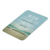 Modern Beach Bruiloft Save The Date Magneet (Linkerzijde)