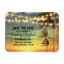 Modern Beach Bruiloft Save The Date Magneet