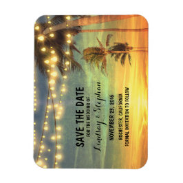 Modern Beach Bruiloft Save The Date Magneet