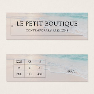 Modern Beach Clothing Size Chart Price Label Mini Visitekaartjes