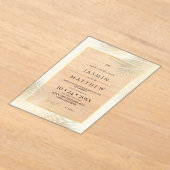 Modern Beach Coastal Frame Wedding Acryl Uitnodigingen (Laagn)