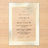 Modern Beach Coastal Frame Wedding Acryl Uitnodigingen (Voorkant)