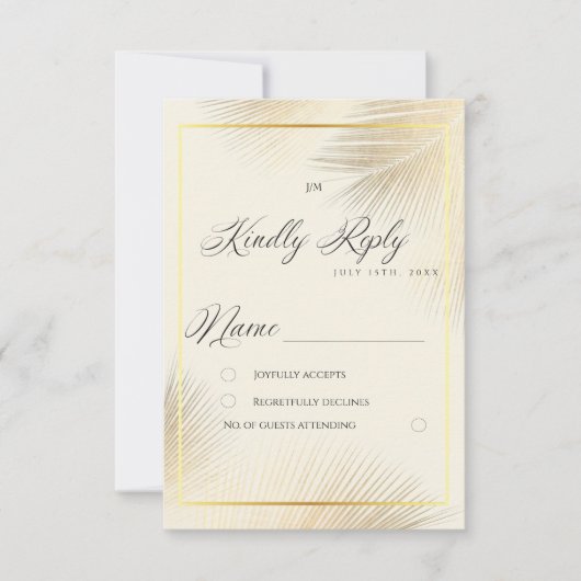 Modern Beach Coastal Frame Wedding   RSVP Kaartje (Voorkant)