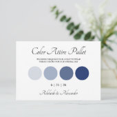 Modern Beach Coastal Watercolor Wedding Blue Kaart (Staand voorkant)
