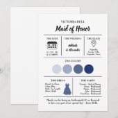 Modern Beach Coastal Watercolor Wedding Blue Kaart (Voorkant / Achterkant)