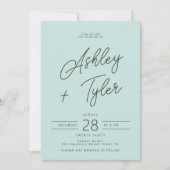 Modern beach destination photo wedding kaart (Voorkant)
