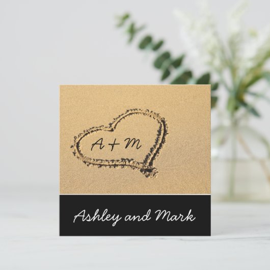 Modern Beach Destination Wedding Invitation Kaart (Staand voorkant)