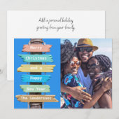 Modern Beach Foto Kerst Kaart (Voorkant / Achterkant)