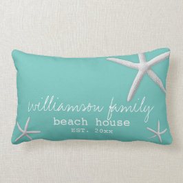 Modern Beach House Coastal Starfish Blauwgroen Blu Kussen