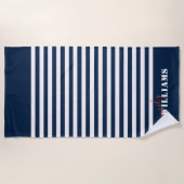 Modern Beach House Familie Monogram Strandlaken (Voorkant)