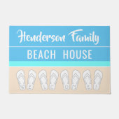 Modern Beach House Family Name Vacation Home Deurmat (Voorkant)
