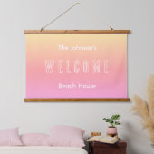 Modern Beach House Name Welcome Sign Hangend Wandkleed (Slaapkamer)