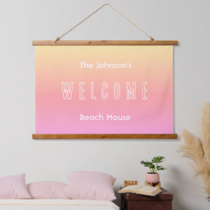 Modern Beach House Name Welcome Sign Hangend Wandkleed