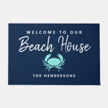 Modern Beach House Nautical Blue Blauwgroen Crab N