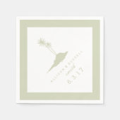 Modern Beach Island Wedding Napkins - Green Servetten (Voorkant)