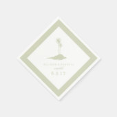 Modern Beach Island Wedding Napkins - Green Servetten (Hoek)