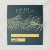 Modern Beach Palm Gold Blauwgroen groen tropisch h Plaatskaartje (Buitenkant ongevouwen)