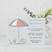 Modern Beach Party Kaart (Staand voorkant)