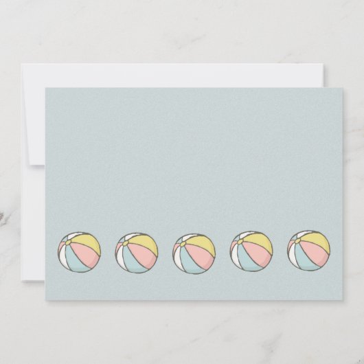 Modern Beach Party Kaart (Achterkant)