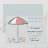 Modern Beach Party Kaart (Voorkant / Achterkant)